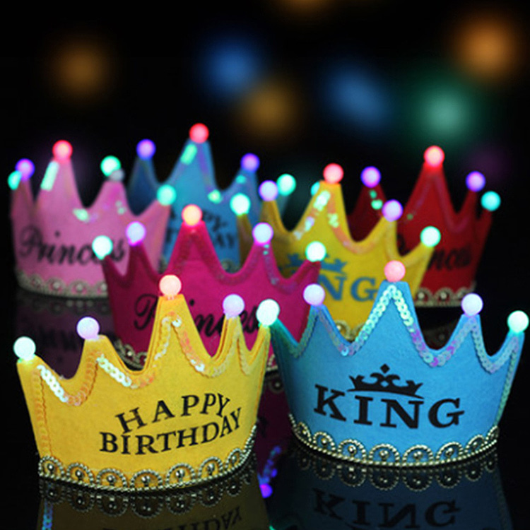 히든템 생일파티 LED 왕관 머리띠